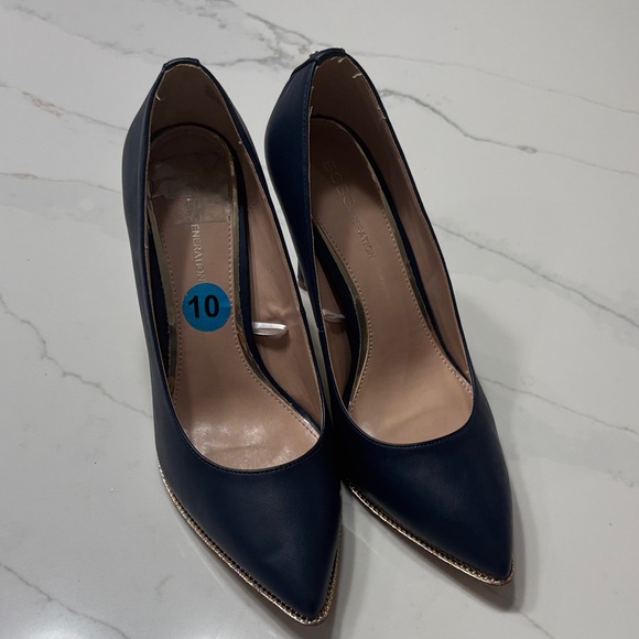BCBGeneration Dark Blue Heels with Metallic Accent - Picture 3 of 14